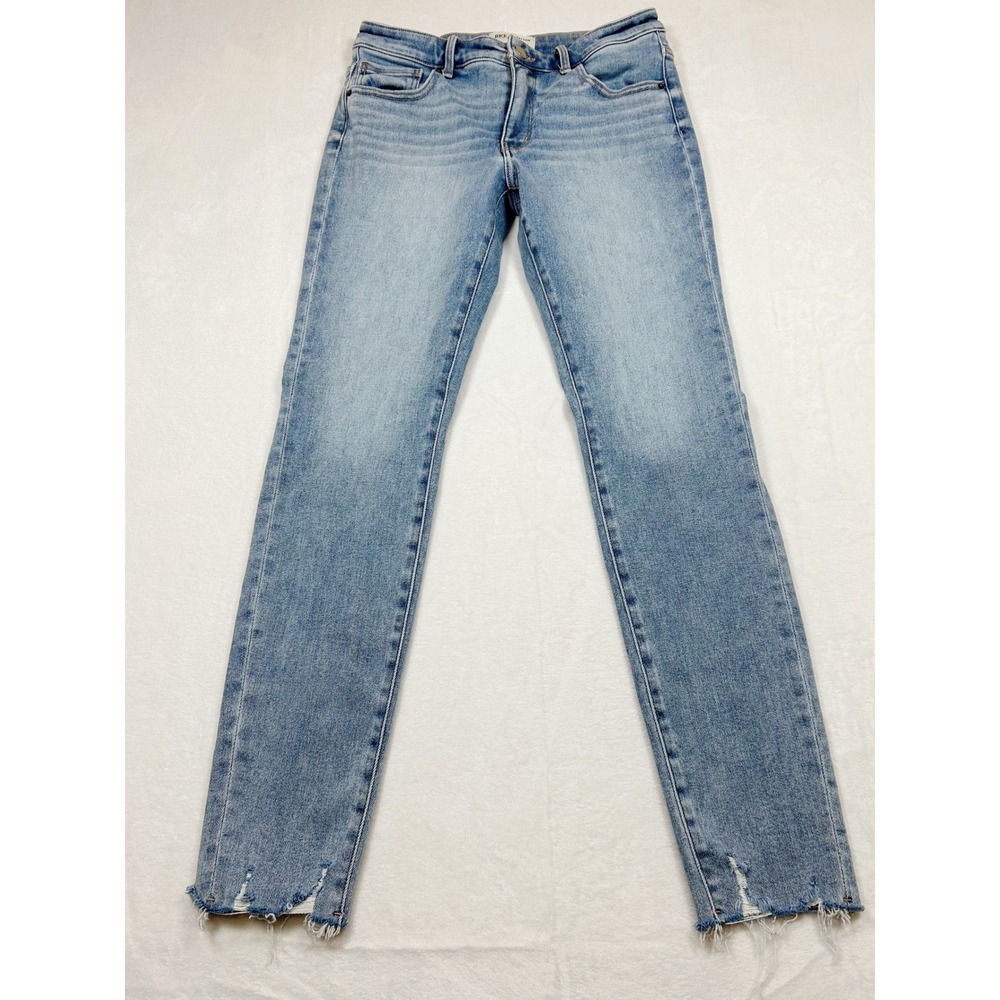 BKE Payton Mid Rise Skinny Jeans Light Wash Raw Hem 28x30 Womens Light Blue - Picture 2 of 12